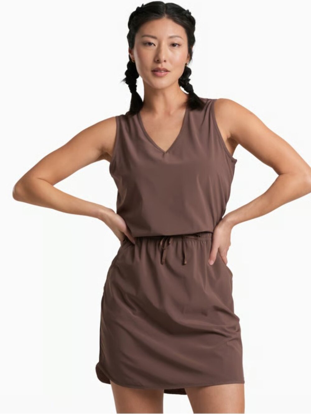 Kühl - The Vantage Dress in a deep maroon color